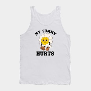 My Tummy Hurts Shirt | Cartoon Sunflower Tee, Funny Meme T Shirt, Retro Cartoon T Shirt, Vintage Graphic Shirt Unisex Tank Top